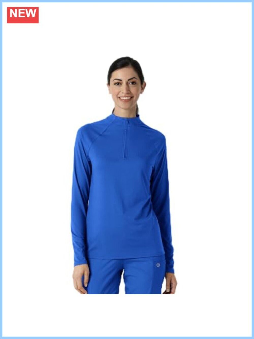 Quarter Zip Scrub Top Long Sleeve Stretch Medical Uniform